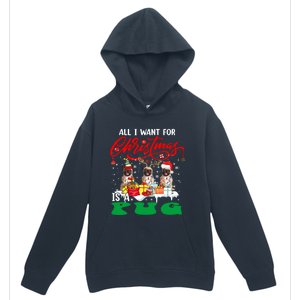 All I Want For Xmas Is A Pug Three Santa Reindeer Elf Dogs Gift Urban Pullover Hoodie