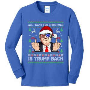 All I Want For Christmas Is Trump Back Santa Ugly Christmas Gift Kids Long Sleeve Shirt