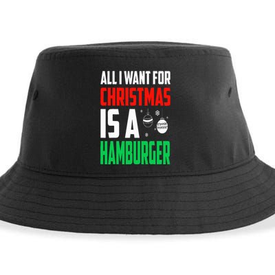 All I Want For Christmas Is A Hamburger Xmas Fast Food Sustainable Bucket Hat