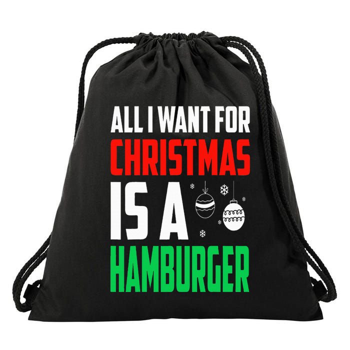 All I Want For Christmas Is A Hamburger Xmas Fast Food Drawstring Bag