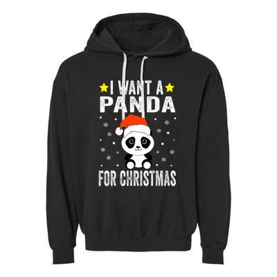 All I Want For Christmas Is More Pandas Christmas Garment-Dyed Fleece Hoodie