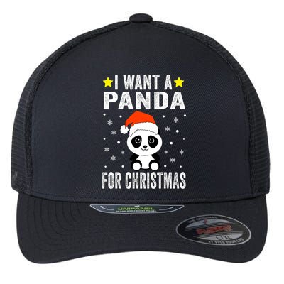 All I Want For Christmas Is More Pandas Christmas Flexfit Unipanel Trucker Cap