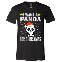 All I Want For Christmas Is More Pandas Christmas V-Neck T-Shirt