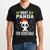 All I Want For Christmas Is More Pandas Christmas V-Neck T-Shirt
