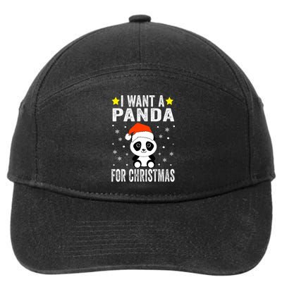 All I Want For Christmas Is More Pandas Christmas 7-Panel Snapback Hat