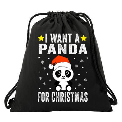 All I Want For Christmas Is More Pandas Christmas Drawstring Bag
