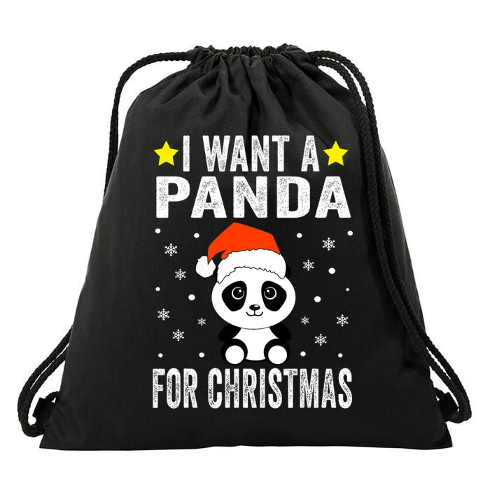All I Want For Christmas Is More Pandas Christmas Drawstring Bag