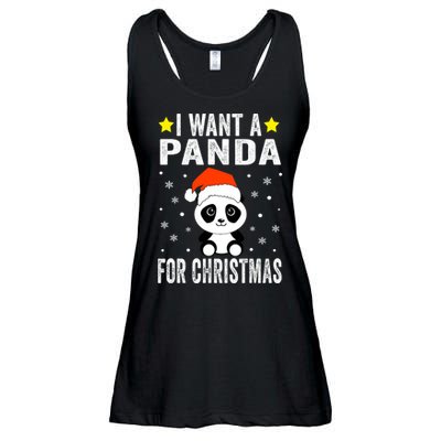 All I Want For Christmas Is More Pandas Christmas Ladies Essential Flowy Tank