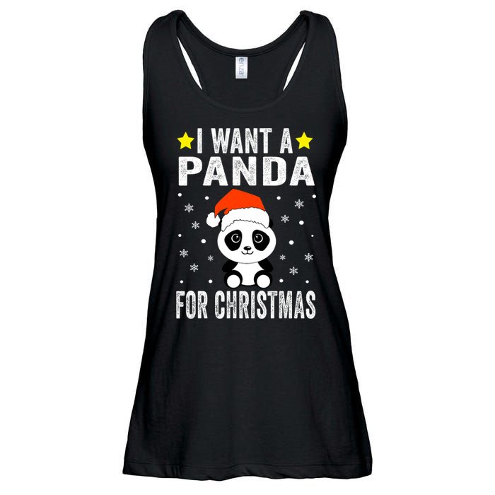 All I Want For Christmas Is More Pandas Christmas Ladies Essential Flowy Tank