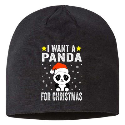 All I Want For Christmas Is More Pandas Christmas Sustainable Beanie