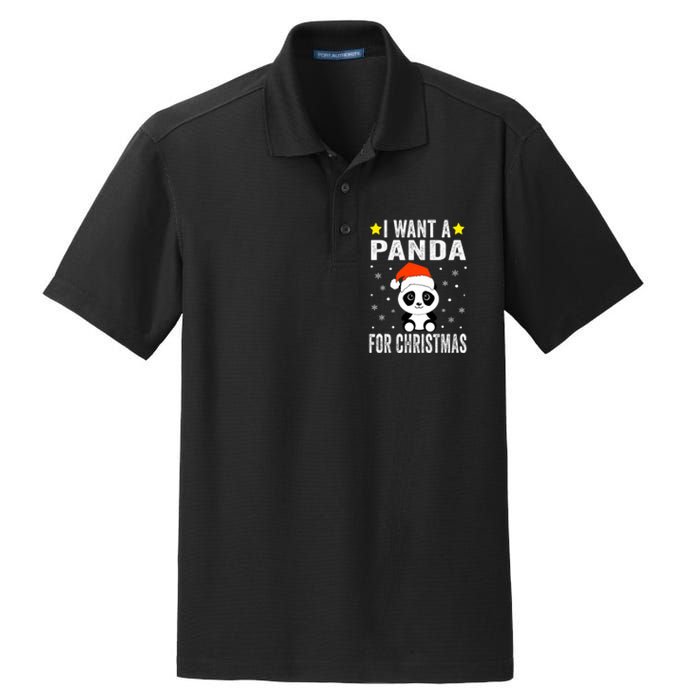 All I Want For Christmas Is More Pandas Christmas Dry Zone Grid Polo