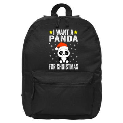 All I Want For Christmas Is More Pandas Christmas 16 in Basic Backpack