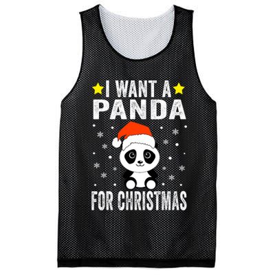All I Want For Christmas Is More Pandas Christmas Mesh Reversible Basketball Jersey Tank