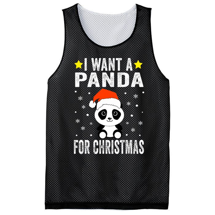 All I Want For Christmas Is More Pandas Christmas Mesh Reversible Basketball Jersey Tank