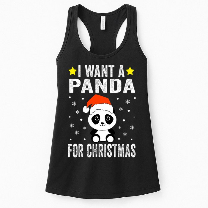 All I Want For Christmas Is More Pandas Christmas Womens Tank Top