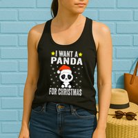 All I Want For Christmas Is More Pandas Christmas Womens Tank Top