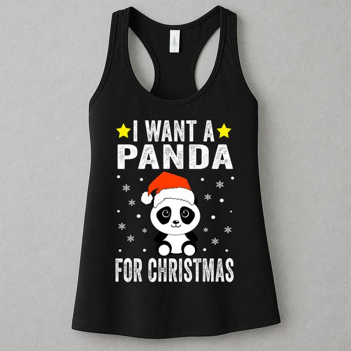 All I Want For Christmas Is More Pandas Christmas Womens Tank Top
