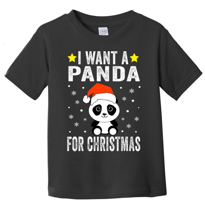 All I Want For Christmas Is More Pandas Christmas Toddler T-Shirt