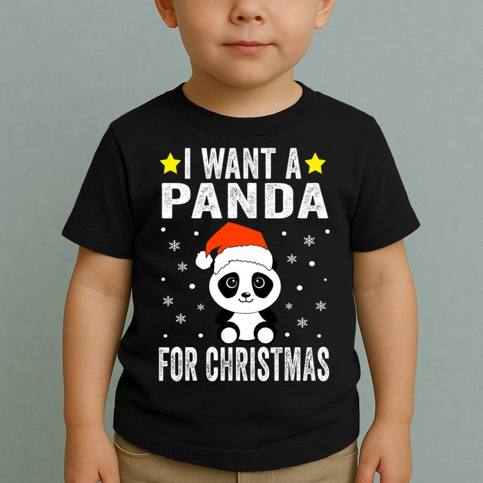 All I Want For Christmas Is More Pandas Christmas Toddler T-Shirt
