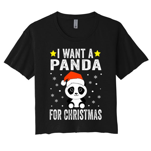 All I Want For Christmas Is More Pandas Christmas Crop Top