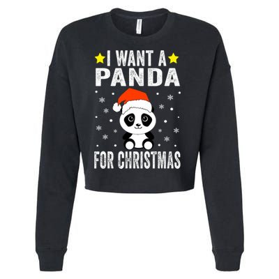 All I Want For Christmas Is More Pandas Christmas Cropped Pullover Crew