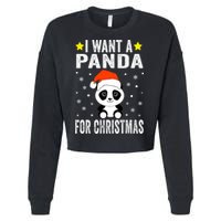 All I Want For Christmas Is More Pandas Christmas Cropped Pullover Crew