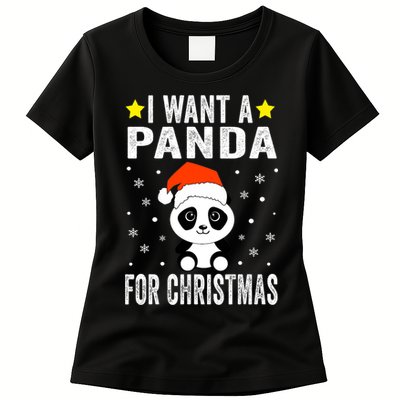All I Want For Christmas Is More Pandas Christmas Womens T-Shirt