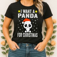 All I Want For Christmas Is More Pandas Christmas Womens T-Shirt