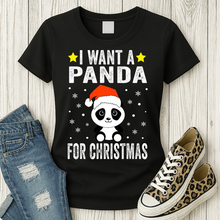 All I Want For Christmas Is More Pandas Christmas Womens T-Shirt