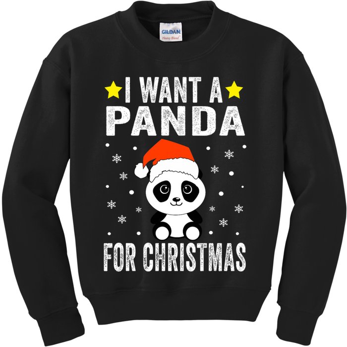 All I Want For Christmas Is More Pandas Christmas Kids Sweatshirt