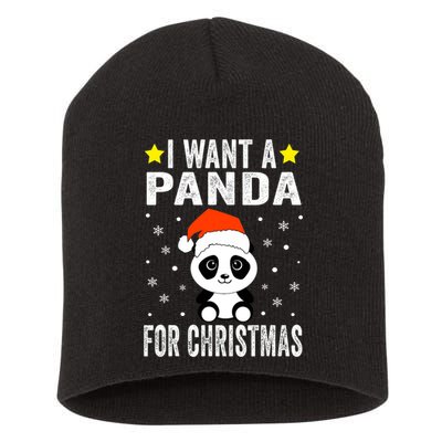 All I Want For Christmas Is More Pandas Christmas Short Acrylic Beanie