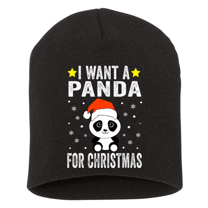 All I Want For Christmas Is More Pandas Christmas Short Acrylic Beanie