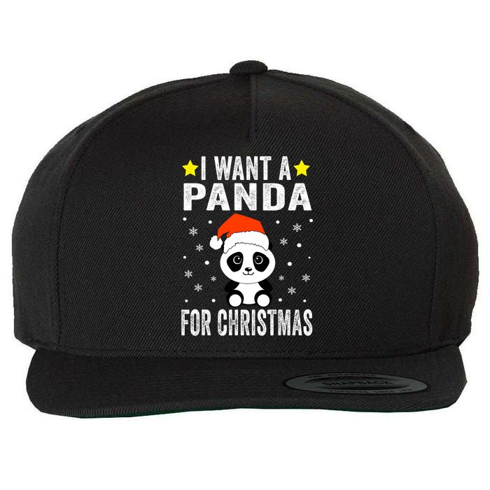 All I Want For Christmas Is More Pandas Christmas Wool Snapback Cap