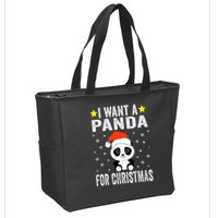 All I Want For Christmas Is More Pandas Christmas Zip Tote Bag