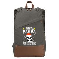 All I Want For Christmas Is More Pandas Christmas Cotton Canvas Backpack