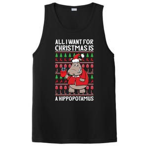 All I Want For Christmas Is A Hippopotamus Ugly Xmas Gift PosiCharge Competitor Tank