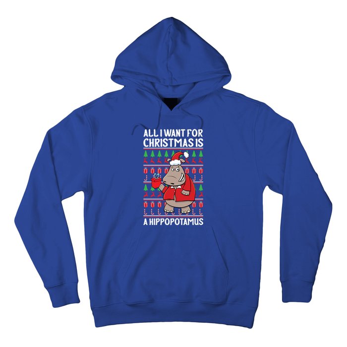 All I Want For Christmas Is A Hippopotamus Ugly Xmas Gift Hoodie