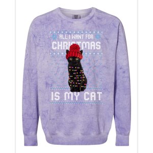 All I Want For Christmas Is My Cat Ugly Christmas Sweater Funny Gift Colorblast Crewneck Sweatshirt