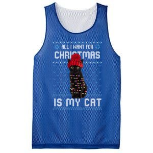 All I Want For Christmas Is My Cat Ugly Christmas Sweater Funny Gift Mesh Reversible Basketball Jersey Tank