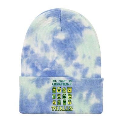 All I Want For Christmas Is Pickles Tie Dye 12in Knit Beanie