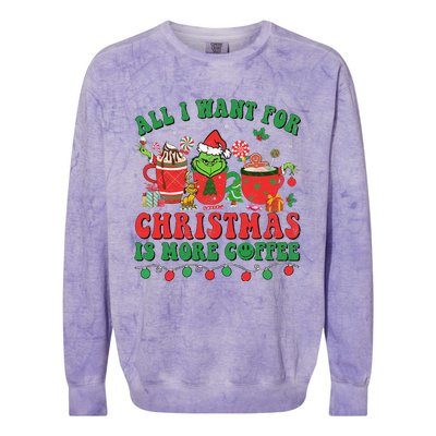 All I Want For Christmas Coffee Latte Cozy Winter Santa Xmas Colorblast Crewneck Sweatshirt