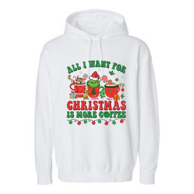 All I Want For Christmas Coffee Latte Cozy Winter Santa Xmas Garment-Dyed Fleece Hoodie