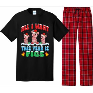 All I Want This Year Is Pigs Wearing Christmas Hat Funny Gift Pajama Set