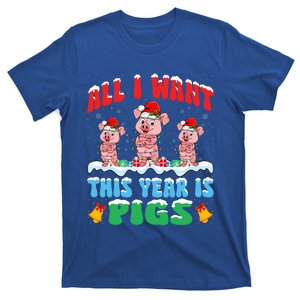 All I Want This Year Is Pigs Wearing Christmas Hat Funny Gift T-Shirt