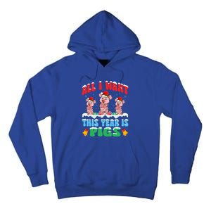 All I Want This Year Is Pigs Wearing Christmas Hat Funny Gift Tall Hoodie