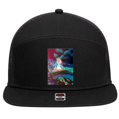 Alice In Wonderland Trippy 7 Panel Mesh Trucker Snapback Hat