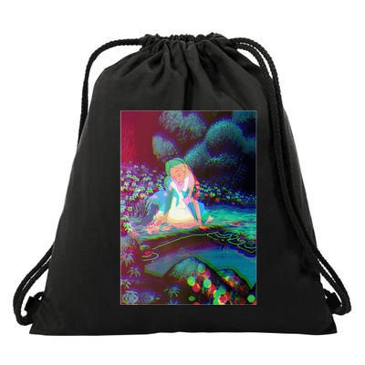 Alice In Wonderland Trippy Drawstring Bag