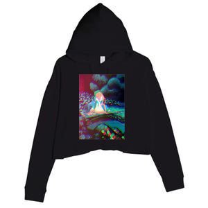 Alice In Wonderland Trippy Crop Fleece Hoodie