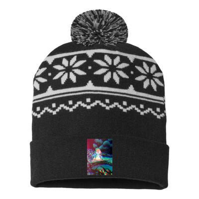 Alice In Wonderland Trippy USA-Made Snowflake Beanie