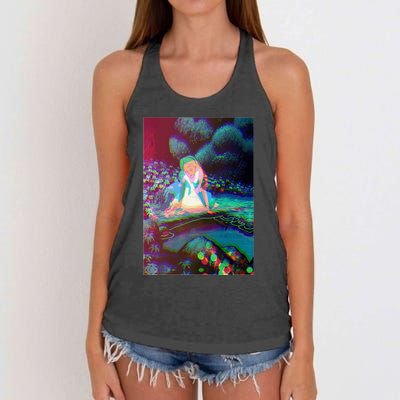 Alice In Wonderland Trippy Women's Knotted Racerback Tank